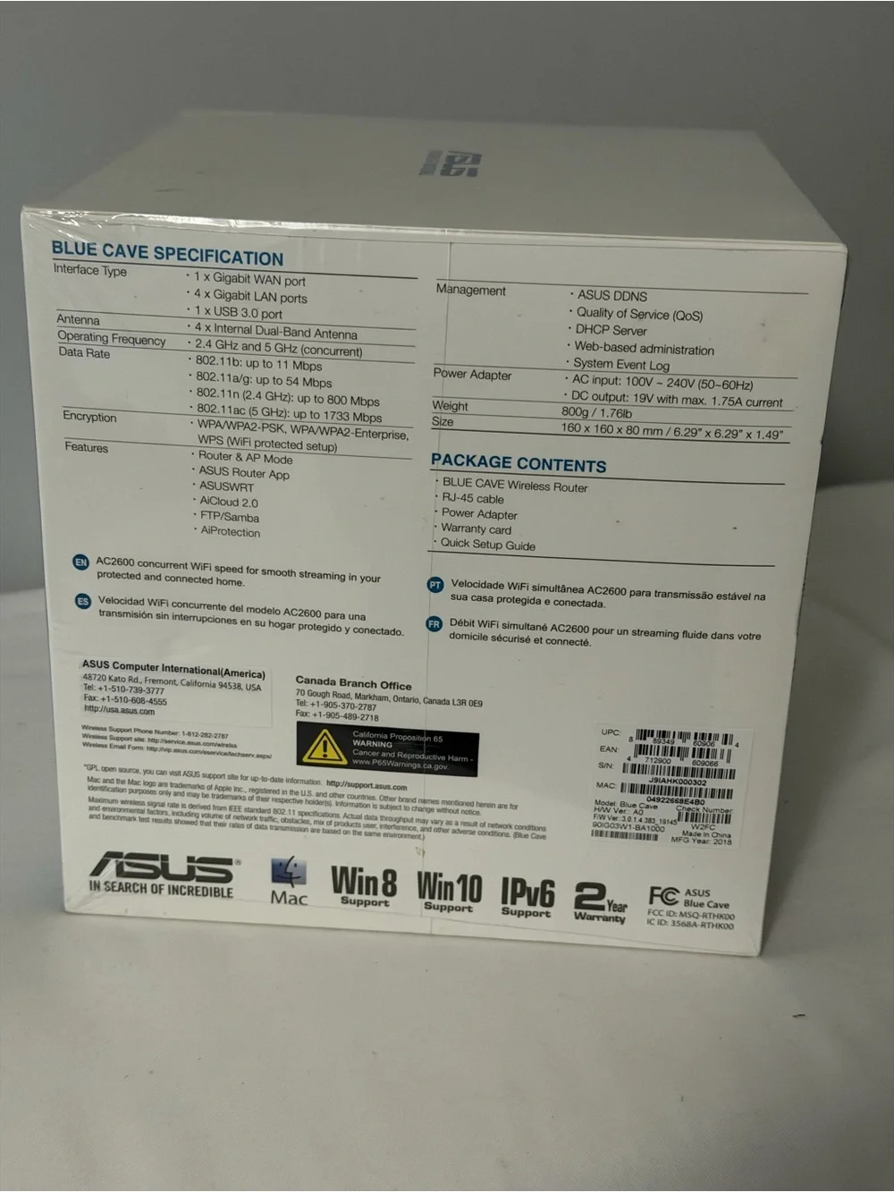 ASUS Blue Cave Dual-Band WiFi Router - White with Blue Accent